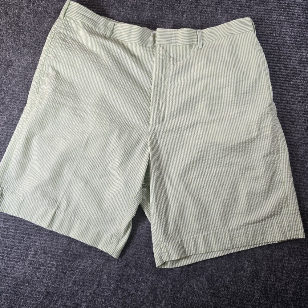 Kevin's Plantation Collection Chino Shorts Mens Waist 38 Green stripedFlat Front